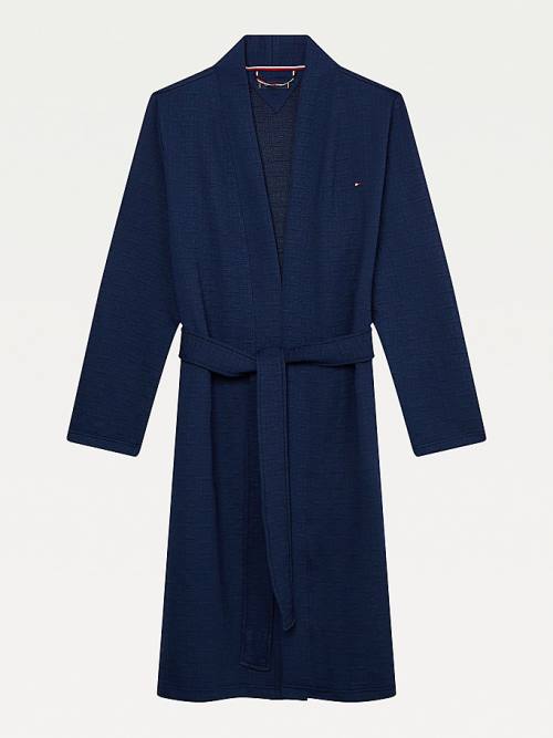 Tommy Hilfiger Jacquard Bathrobe Pyjamas Heren Blauw | TH516KQS