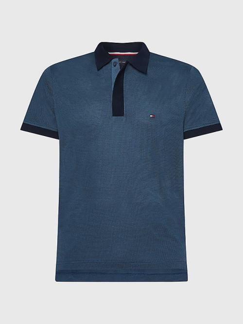 Tommy Hilfiger Jacquard Slim Fit Poloshirt Heren Blauw | TH167UKP