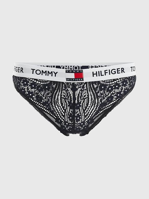 Tommy Hilfiger Kanten Logo Waistband Briefs Ondergoed Dames Blauw | TH012SBL