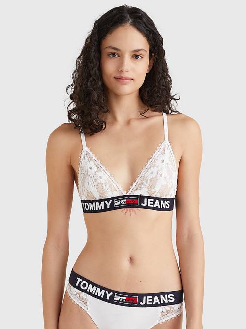 Tommy Hilfiger Kanten Unlined Triangle Bra Ondergoed Dames Wit | TH965JWV