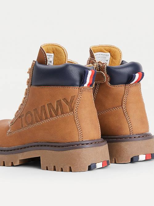 Tommy Hilfiger Kanten-Up Cleated Sole Ankle Booties Laarzen Jongens Geel | TH703WXZ