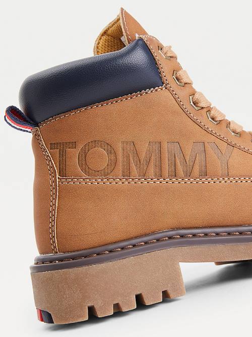 Tommy Hilfiger Kanten-Up Cleated Sole Ankle Booties Laarzen Jongens Geel | TH703WXZ