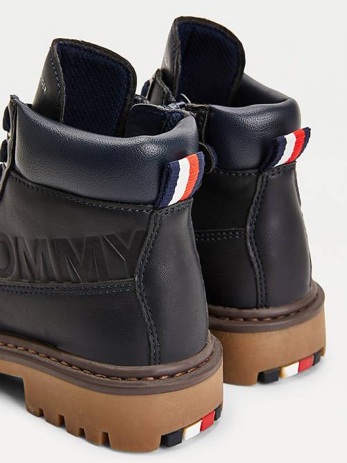 Tommy Hilfiger Kanten-Up Cleated Sole Ankle Booties Laarzen Jongens Blauw | TH795KOU