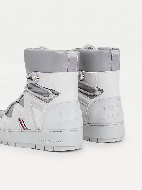 Tommy Hilfiger Kanten-Up Snow Laarzen Dames Grijs | TH071NVK