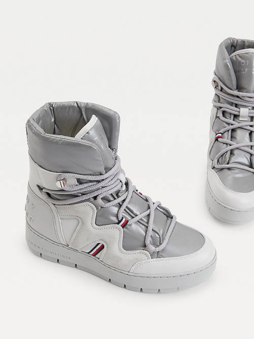 Tommy Hilfiger Kanten-Up Snow Laarzen Dames Grijs | TH071NVK