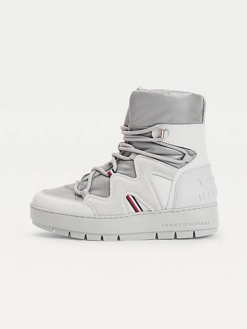 Tommy Hilfiger Kanten-Up Snow Laarzen Dames Grijs | TH071NVK