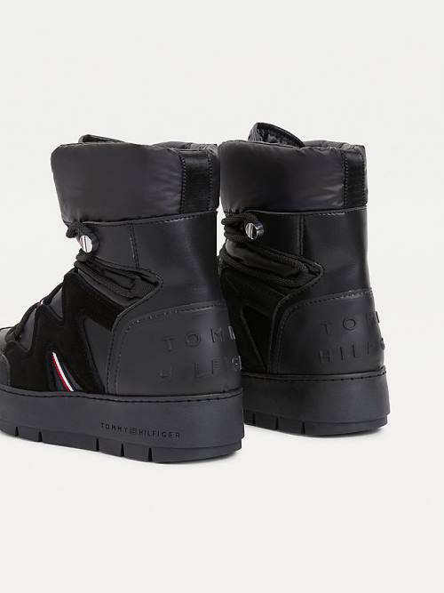 Tommy Hilfiger Kanten-Up Snow Laarzen Dames Zwart | TH586JTI