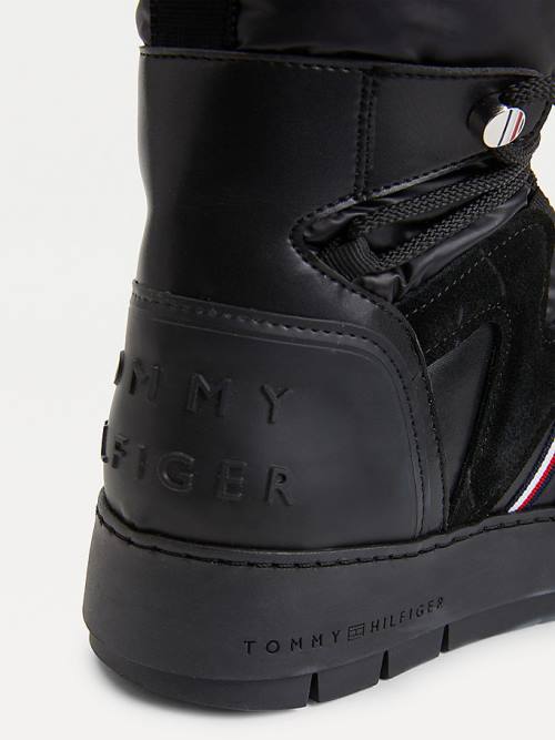 Tommy Hilfiger Kanten-Up Snow Laarzen Dames Zwart | TH586JTI