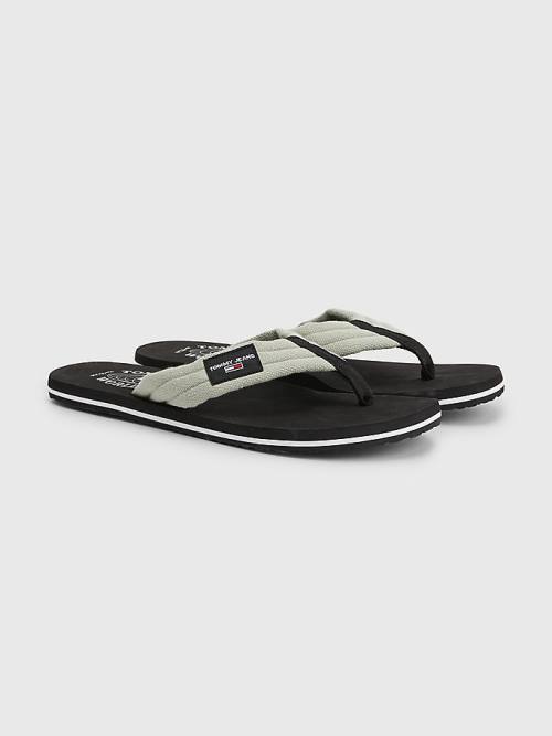 Tommy Hilfiger Katoenen Canvas Riemen Flip-Flops Sandalen Heren Grijs | TH520PQH