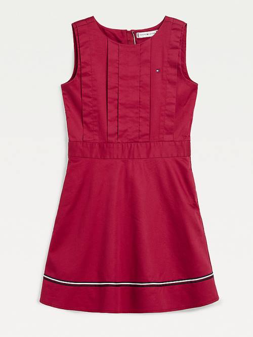 Tommy Hilfiger Katoenen Fit & Flare Mouwloos Jurken Meisjes Rood | TH641QJZ