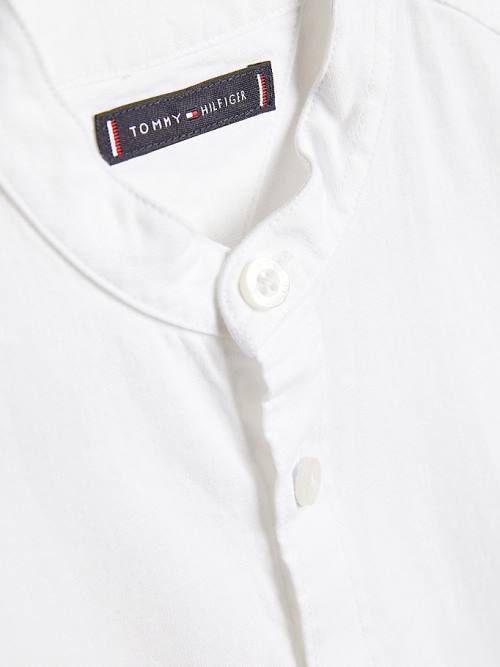 Tommy Hilfiger Katoenen Linen Collarless Overhemd Jongens Wit | TH849CQH