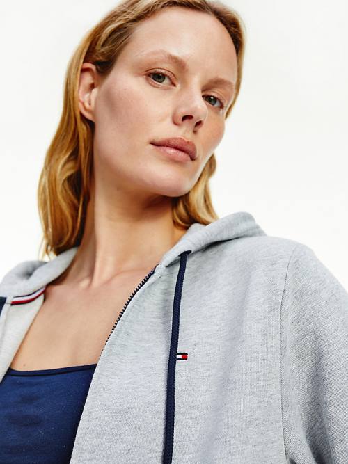 Tommy Hilfiger Katoenen Terry Lounge Hoodie Dames Grijs | TH578CAG