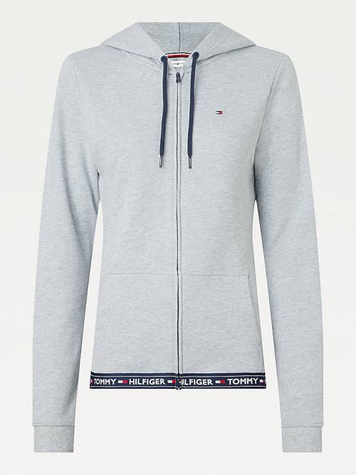 Tommy Hilfiger Katoenen Terry Lounge Hoodie Dames Grijs | TH578CAG