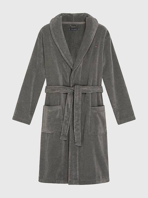 Tommy Hilfiger Katoenen Towelling Bathrobe Pyjamas Heren Grijs | TH254RTF