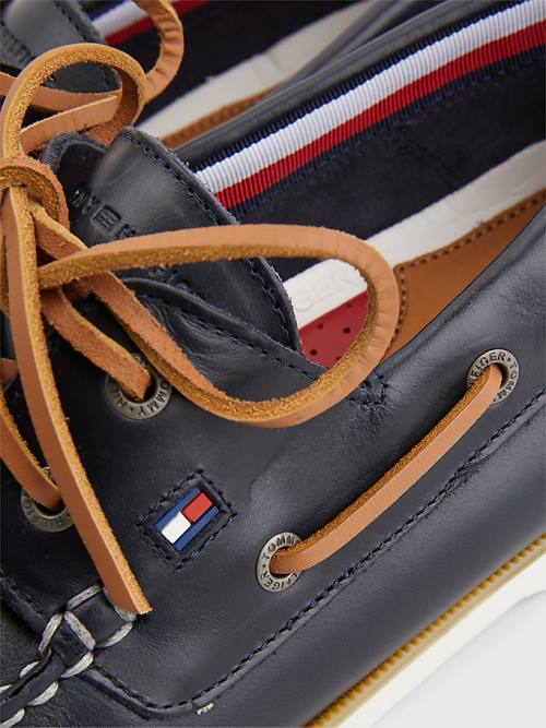 Tommy Hilfiger Klassieke Leren Boot Vrijetijdsschoenen Heren Blauw | TH781OEA