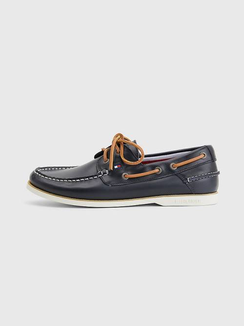 Tommy Hilfiger Klassieke Leren Boot Vrijetijdsschoenen Heren Blauw | TH781OEA