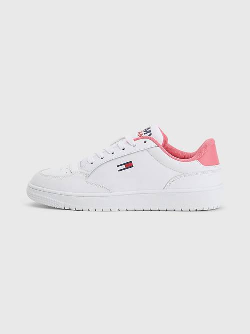 Tommy Hilfiger Klassieke Leren Cupsole Sneakers Dames Wit | TH689ISA