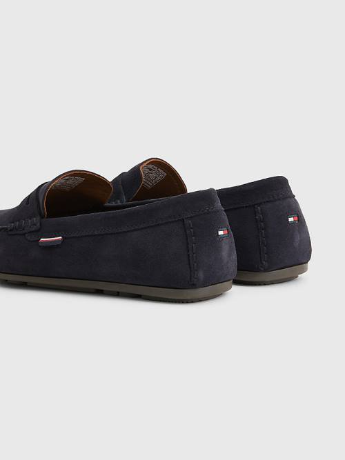 Tommy Hilfiger Klassieke Suede Driving Vrijetijdsschoenen Heren Blauw | TH586BPC