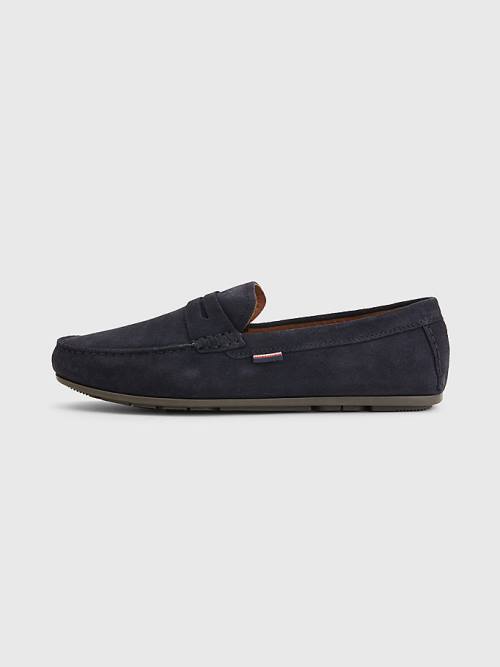 Tommy Hilfiger Klassieke Suede Driving Vrijetijdsschoenen Heren Blauw | TH586BPC