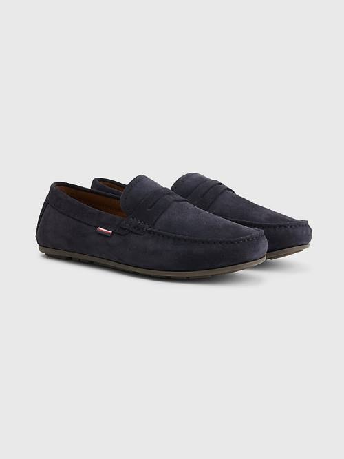 Tommy Hilfiger Klassieke Suede Driving Vrijetijdsschoenen Heren Blauw | TH586BPC