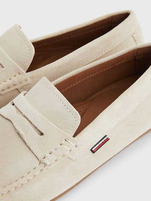 Tommy Hilfiger Klassieke Suede Driving Vrijetijdsschoenen Heren Beige | TH586GDX