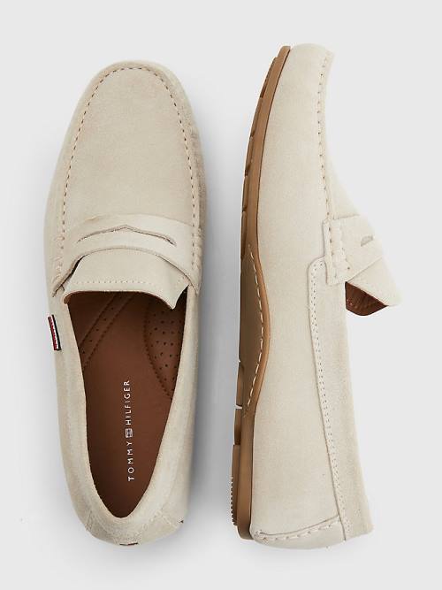 Tommy Hilfiger Klassieke Suede Driving Vrijetijdsschoenen Heren Beige | TH586GDX