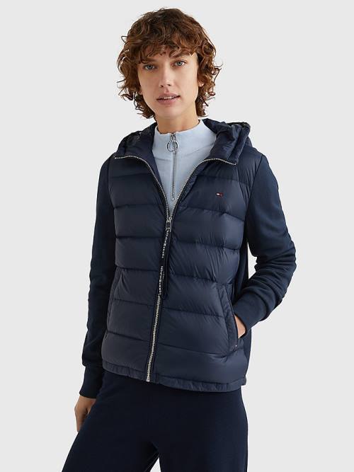 Tommy Hilfiger Knit Mix Down-Filled Jassen Dames Blauw | TH013CLA