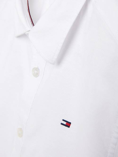 Tommy Hilfiger Kort Sleeve Stretch Oxford Overhemd Jongens Wit | TH148URO