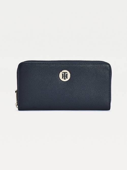 Tommy Hilfiger Large Monogram Zip-Around Portefeuille Dames Blauw | TH493AJZ