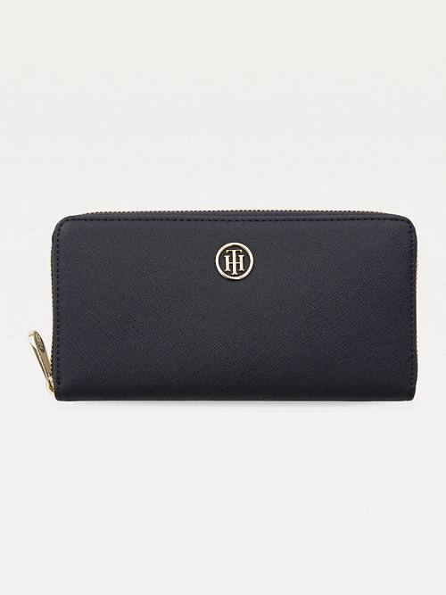 Tommy Hilfiger Large Monogram Zip Portefeuille Dames Blauw | TH856INA