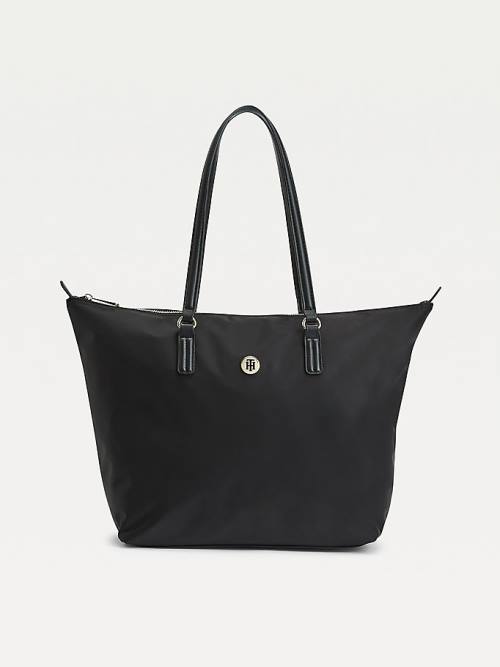 Tommy Hilfiger Large Recycled Tote Tassen Dames Zwart | TH321TIG