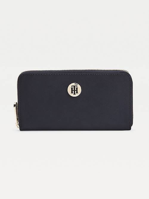 Tommy Hilfiger Large Zip-Around Recycled Portefeuille Dames Blauw | TH650RZX