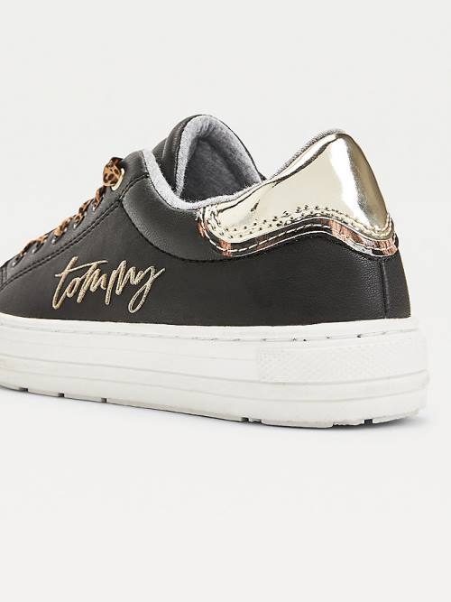 Tommy Hilfiger Leopard Low-Top Sneakers Meisjes Zwart | TH573SRT