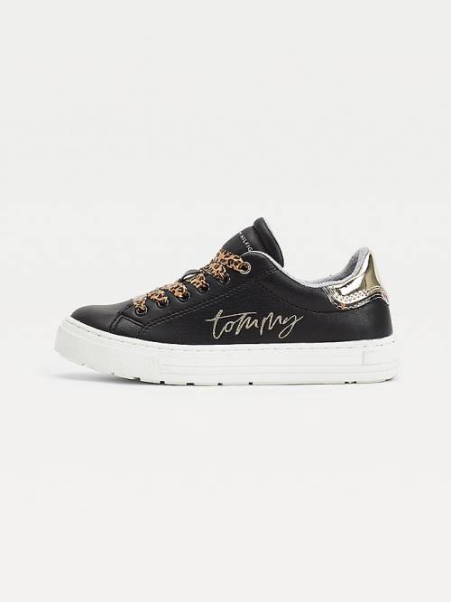 Tommy Hilfiger Leopard Low-Top Sneakers Meisjes Zwart | TH573SRT