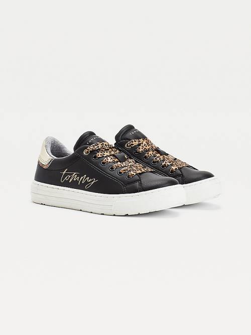 Tommy Hilfiger Leopard Low-Top Sneakers Meisjes Zwart | TH573SRT