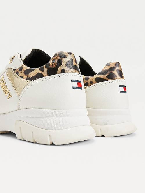 Tommy Hilfiger Leopard Panel Low-Top Sneakers Meisjes Wit | TH152AJD