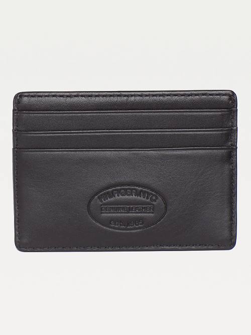 Tommy Hilfiger Leren Card Holder Portefeuille Heren Zwart | TH164VKL