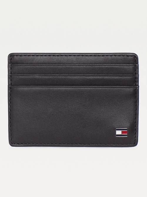 Tommy Hilfiger Leren Card Holder Portefeuille Heren Zwart | TH164VKL