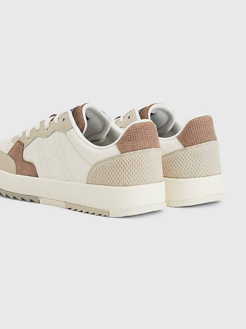 Tommy Hilfiger Leren Cupsole Sneakers Heren Beige | TH309YGV