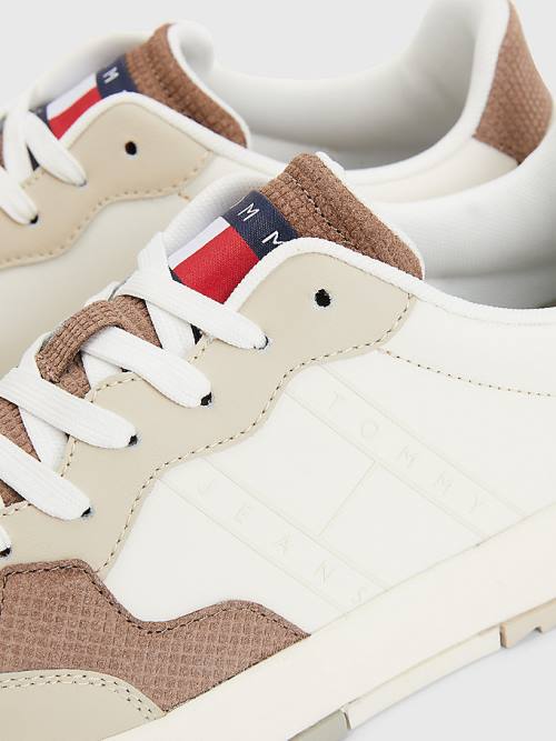 Tommy Hilfiger Leren Cupsole Sneakers Heren Beige | TH309YGV