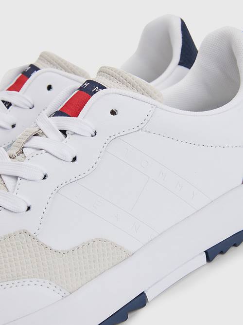 Tommy Hilfiger Leren Cupsole Sneakers Heren Wit | TH718NQU