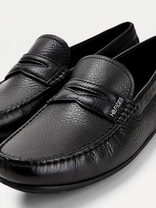 Tommy Hilfiger Leren Driver Formele Schoenen Heren Zwart | TH852NRO