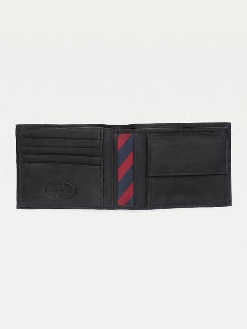 Tommy Hilfiger Leren Flap Portefeuille Heren Zwart | TH642EQD