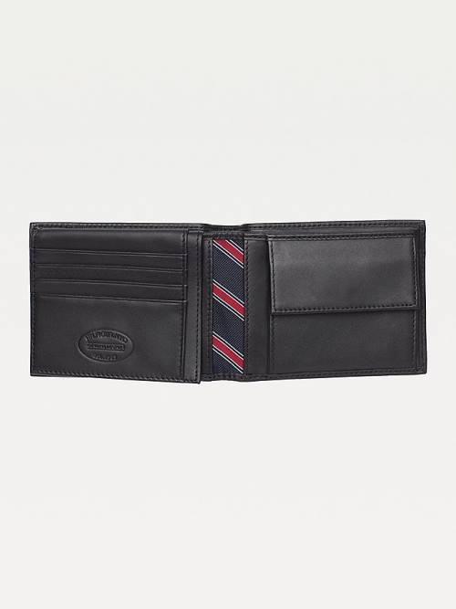 Tommy Hilfiger Leren Flap Portefeuille Heren Zwart | TH754JAK