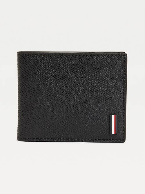 Tommy Hilfiger Leren Small Credit Card Portefeuille Heren Zwart | TH514ECZ