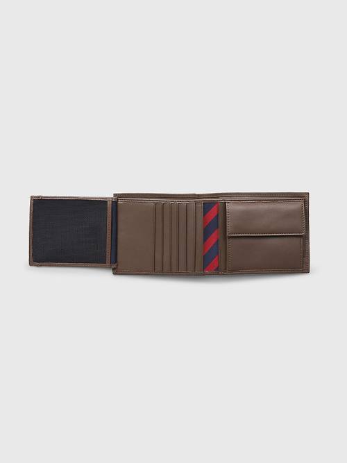 Tommy Hilfiger Leren Trifold Portefeuille Heren Bruin | TH275FLK