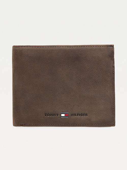 Tommy Hilfiger Leren Trifold Portefeuille Heren Bruin | TH275FLK