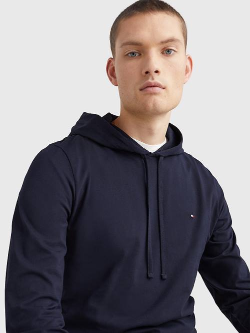 Tommy Hilfiger Lichtgewicht Hoodie Heren Blauw | TH613HRB