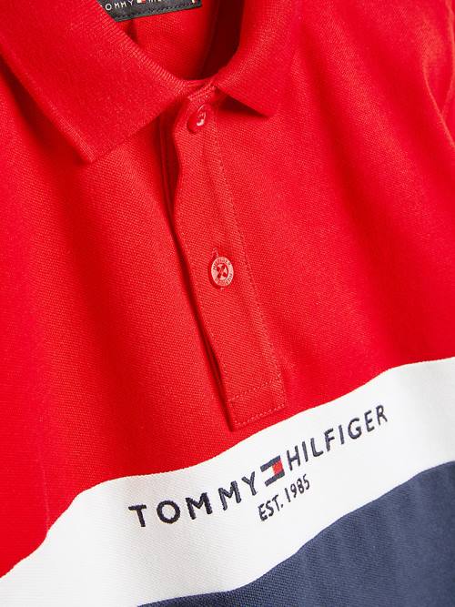 Tommy Hilfiger Logo Colour-Blocked Polo T-shirts Jongens Blauw | TH468WTL