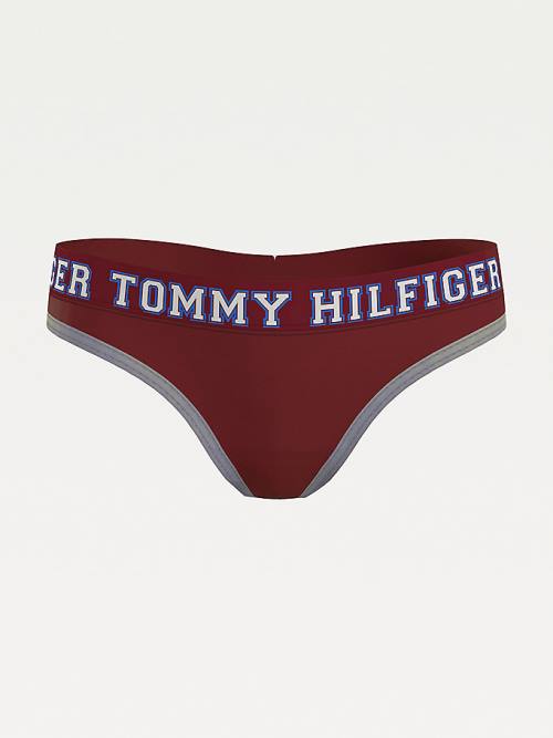 Tommy Hilfiger Logo Contrast Trim String Ondergoed Dames Paars | TH576GCW